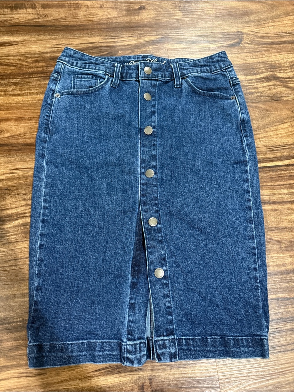 Universal Thread Dark Blue High-Rise Button-Front Denim Skirt
